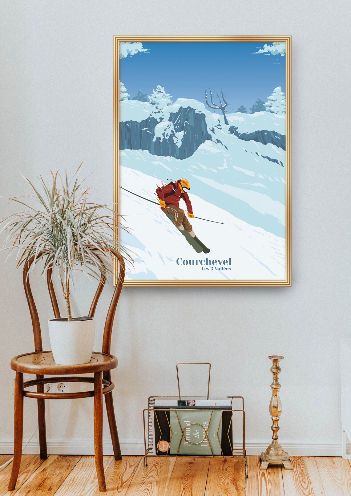 Courchevel Vintage Ski Resort Travel Poster - Image 2