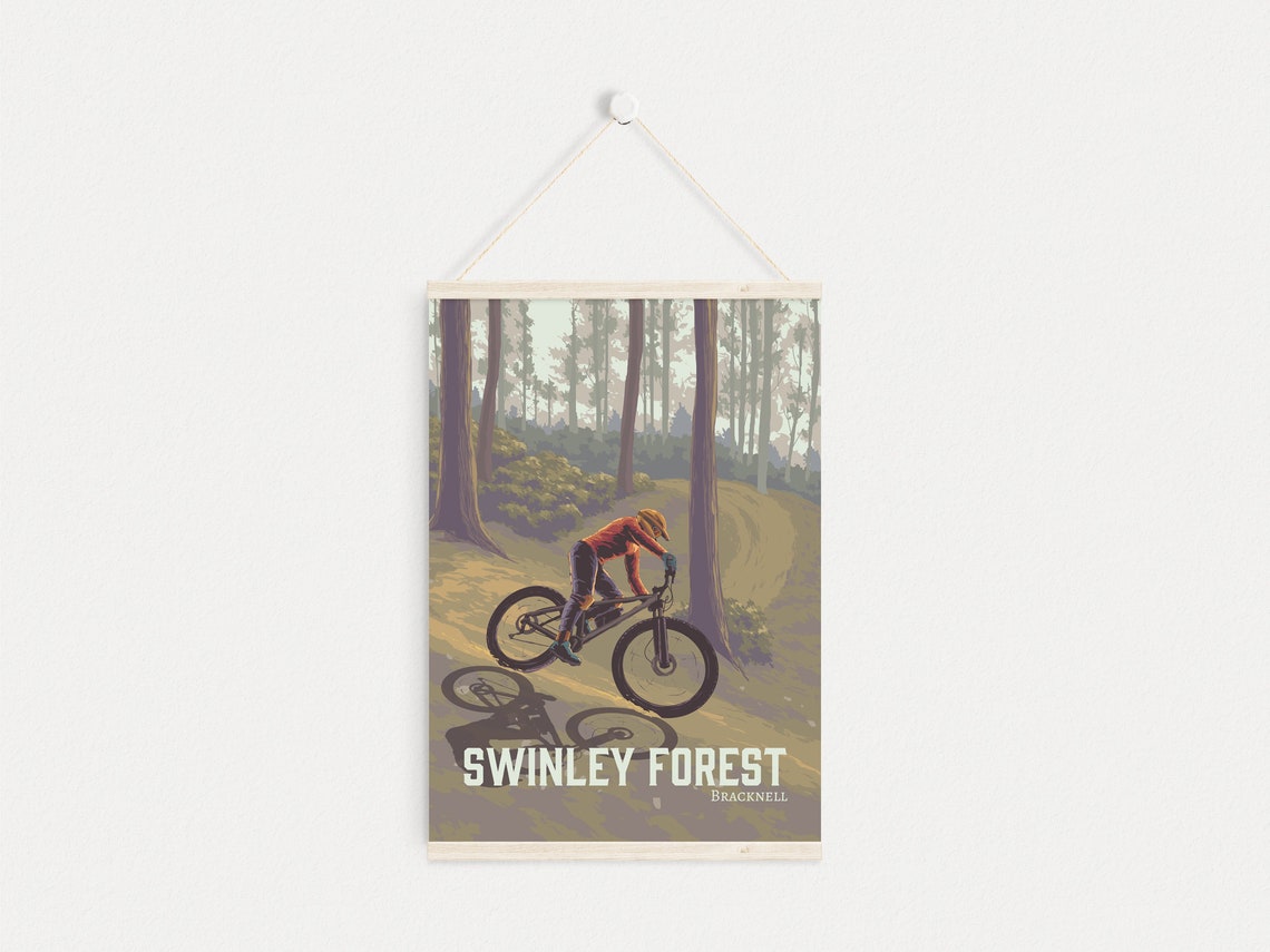 Swinley Forest Bracknell Mountain Biking Berm Corner MTB Poster - Image 4