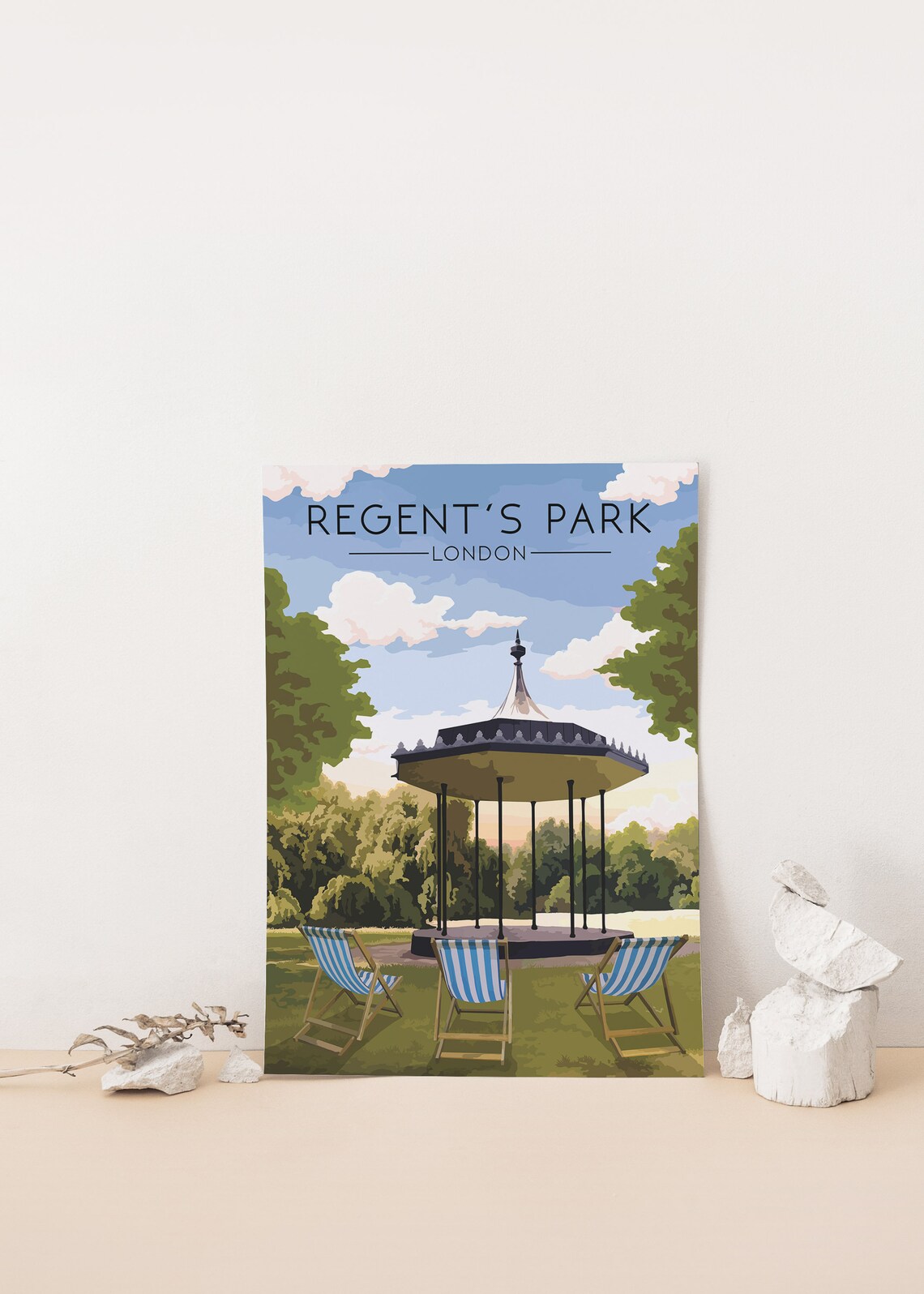 Regents Park London Poster, North West London Travel Poster - Image 4