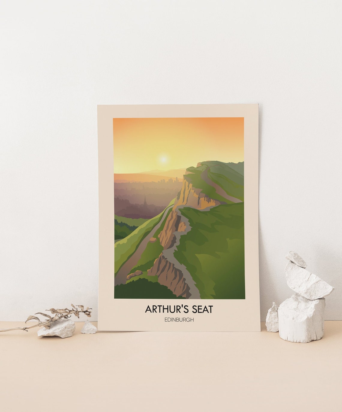 Arthur's Seat Edinburgh Golden Sunrise Skyline Summit Trail Poster - Image 4
