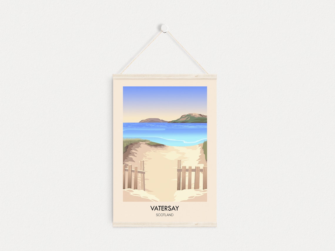 Vatersay Island Scotland Beach Path Outer Hebrides Travel Poster - Image 2