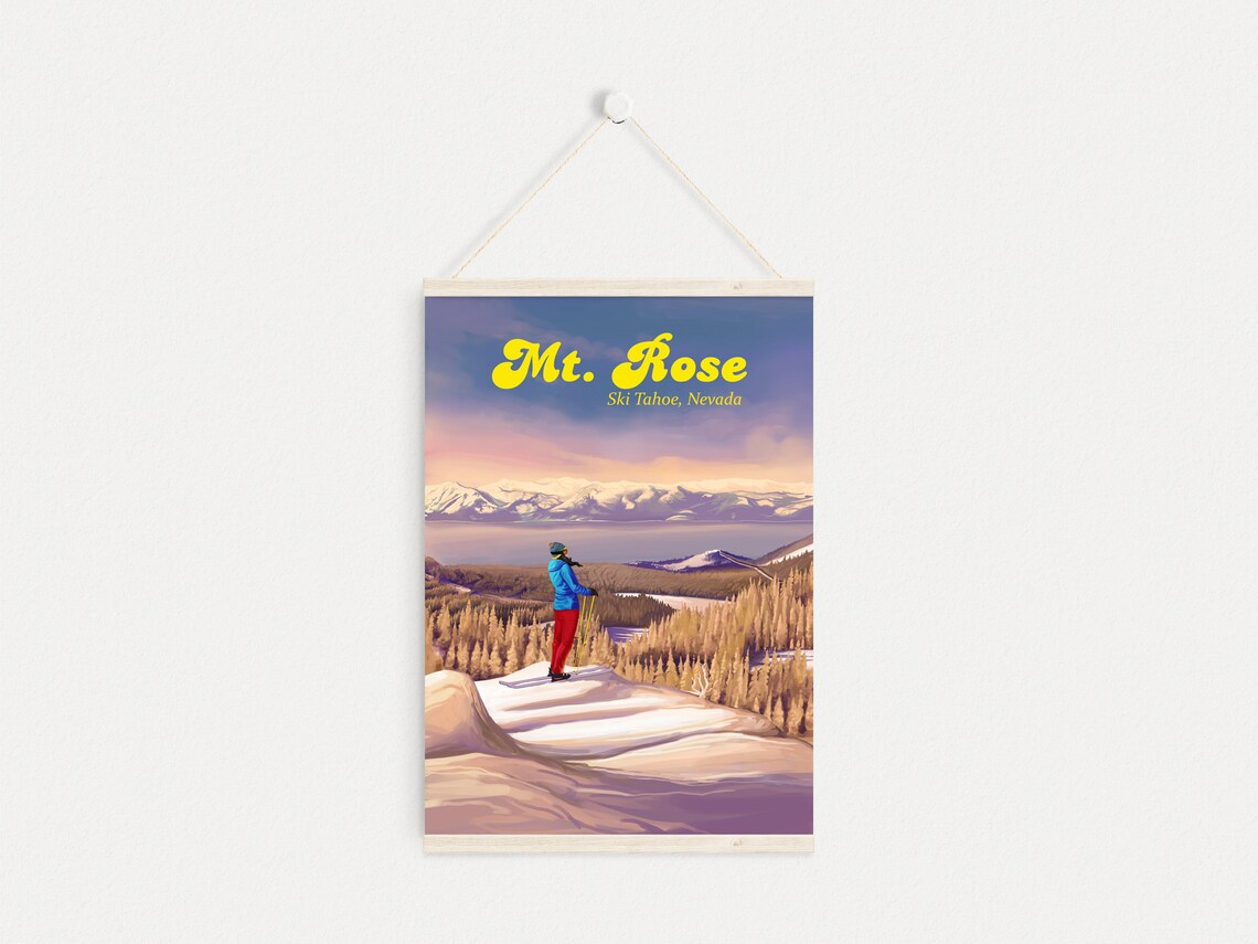 Mount Rose Ski Tahoe Vintage Ski Resort Art Print - Image 4