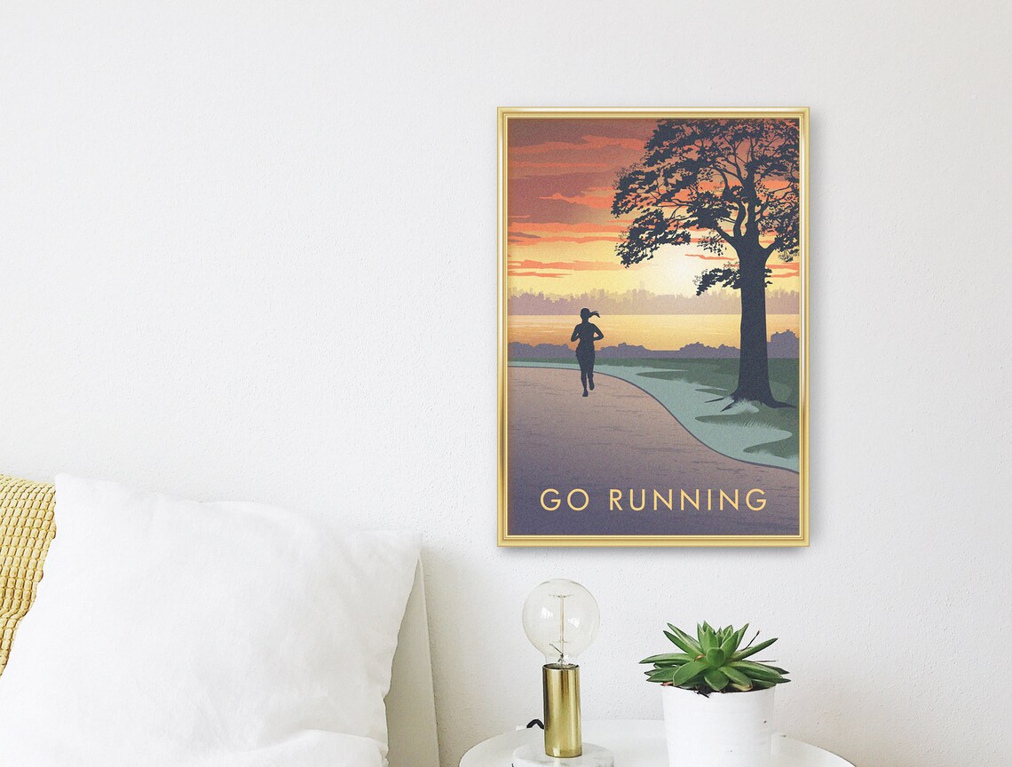 Go Running Travel Poster, Retro Outdoor Hobby Art - Image 3
