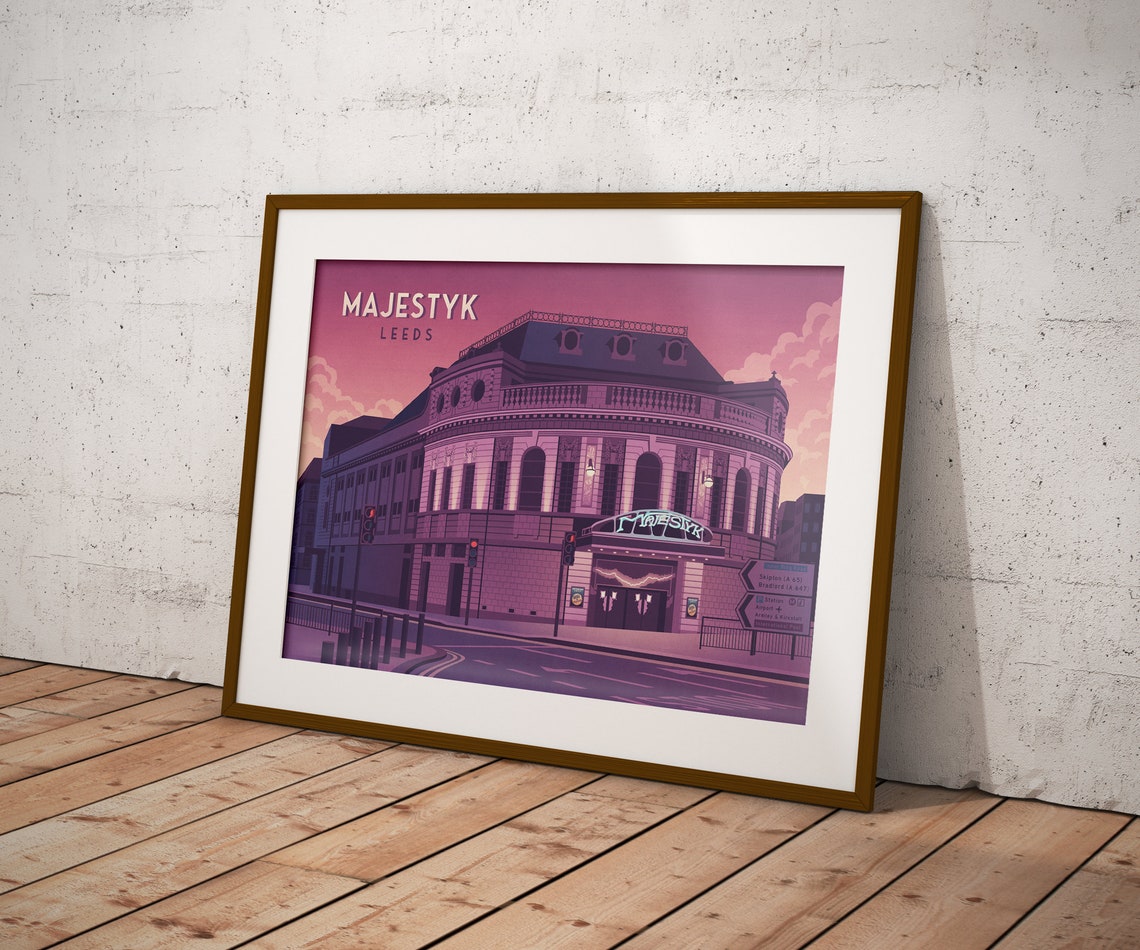 Majestyk Leeds Nightclub Majestic Cinema Music Venue Travel Poster - Image 3