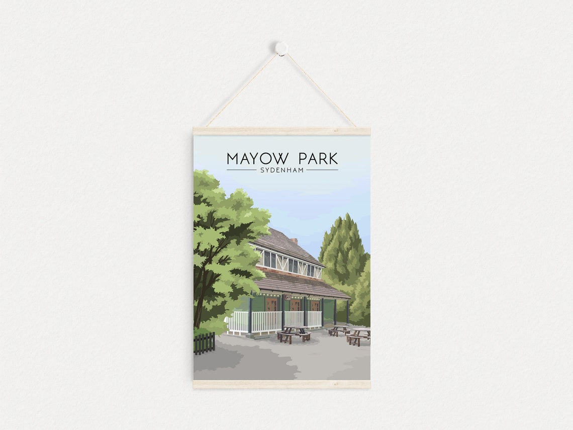 Mayow Park Sydenham South London Park Cafe Vintage Travel Poster - Image 4