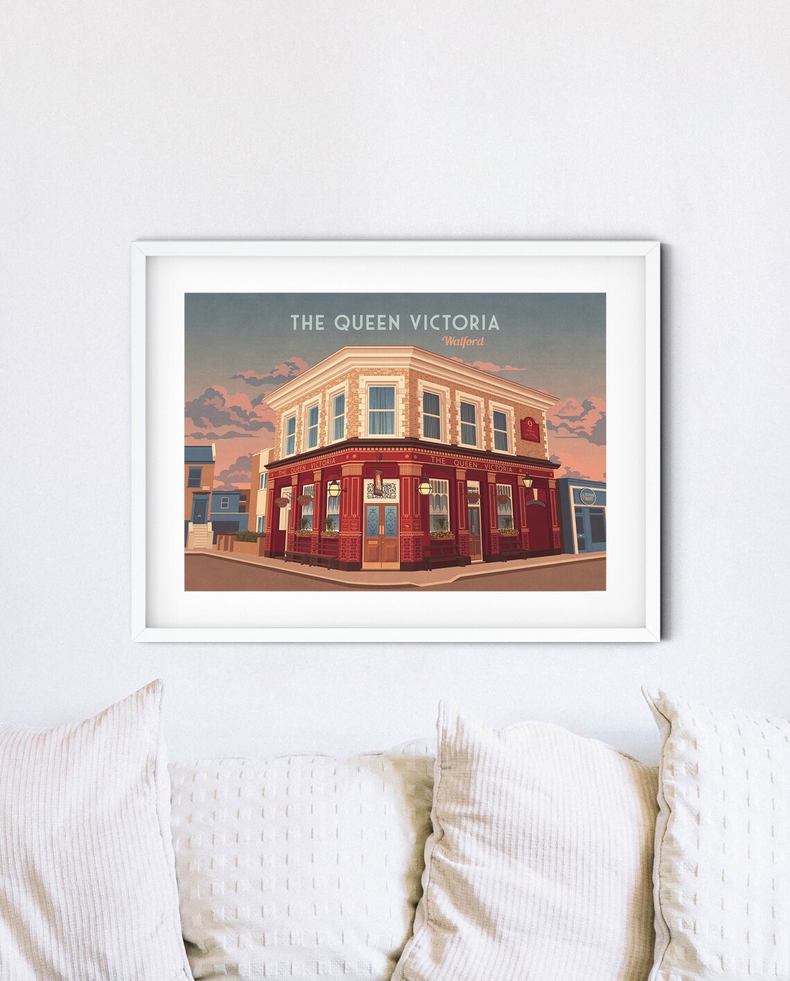 Queen Victoria Pub Walford London Travel Poster - Image 4