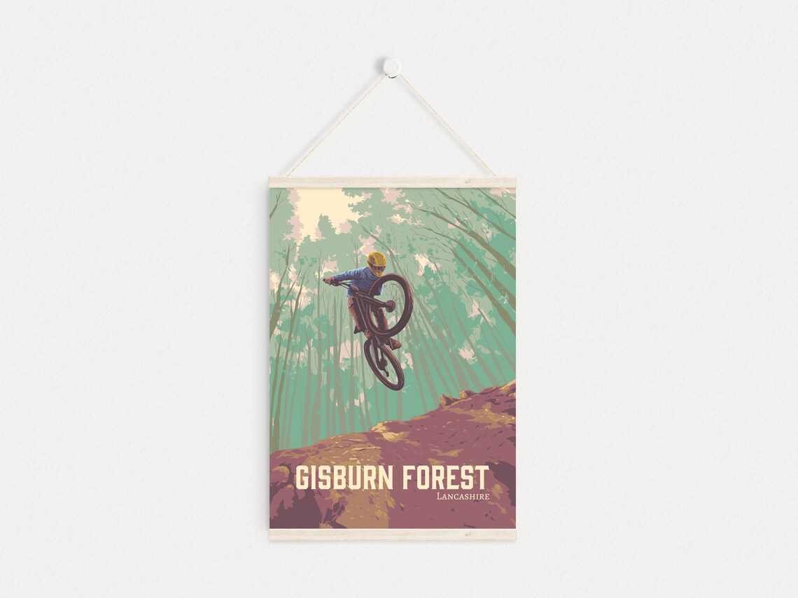 Gisburn Forest Mountain Biking Poster, Lancashire Trails - Image 4