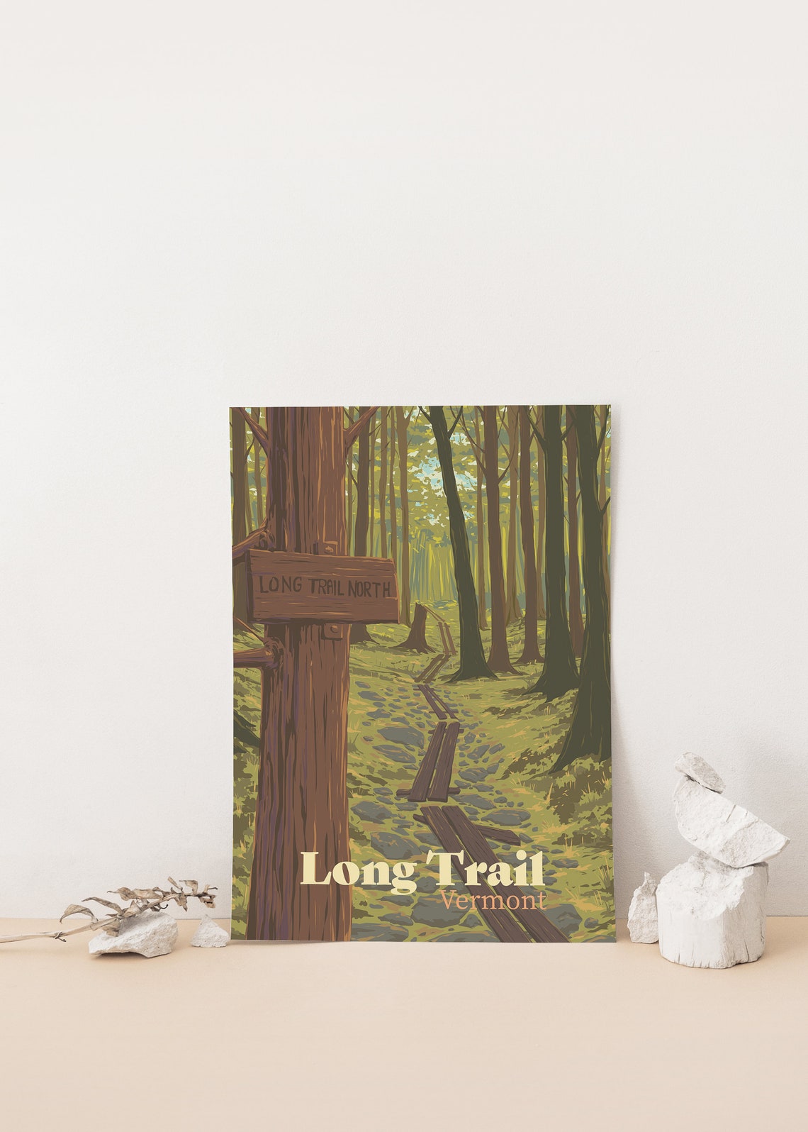 Long Trail Vermont National Scenic Trail Forest Path Travel Poster - Image 4