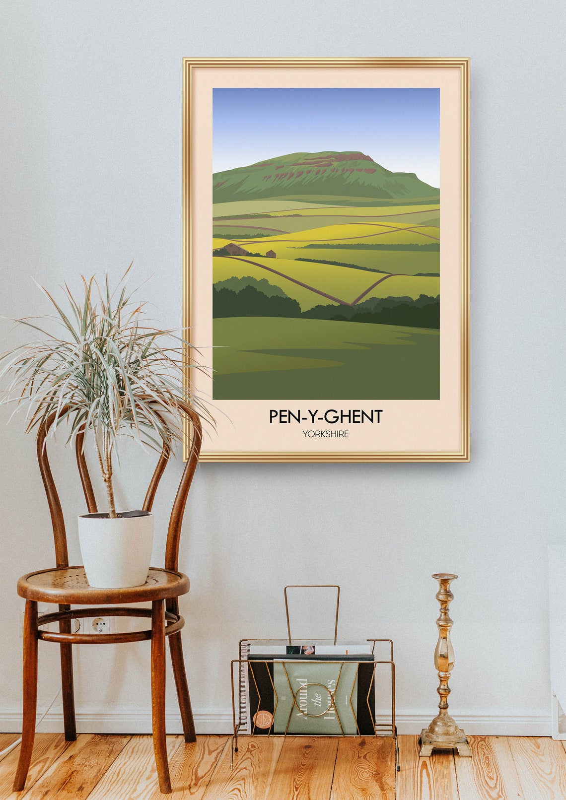 Pen-y-Ghent Yorkshire Green Rolling Hills Mountain Vista Poster - Image 3