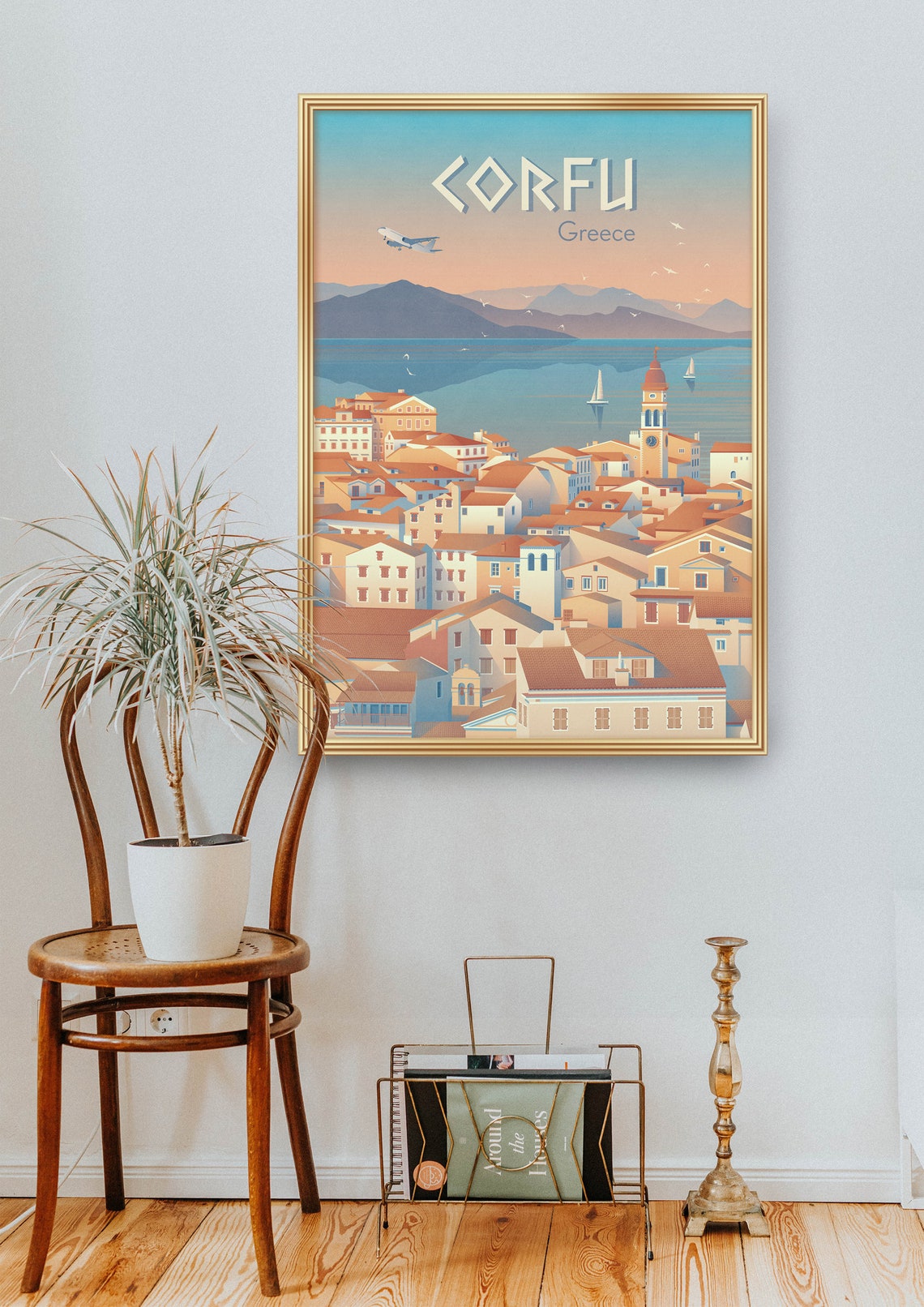 Corfu Old Town Rooftops Sunset Greek Ionian Island Travel Poster - Image 2