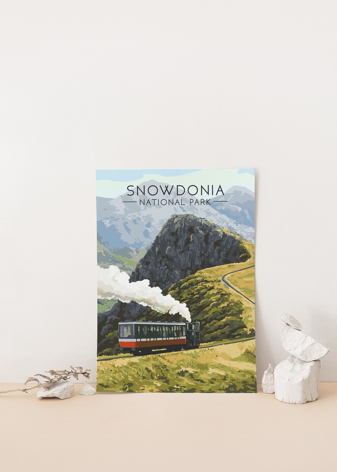 Snowdonia National Park Travel Poster, Wales Steam Train - Image 4