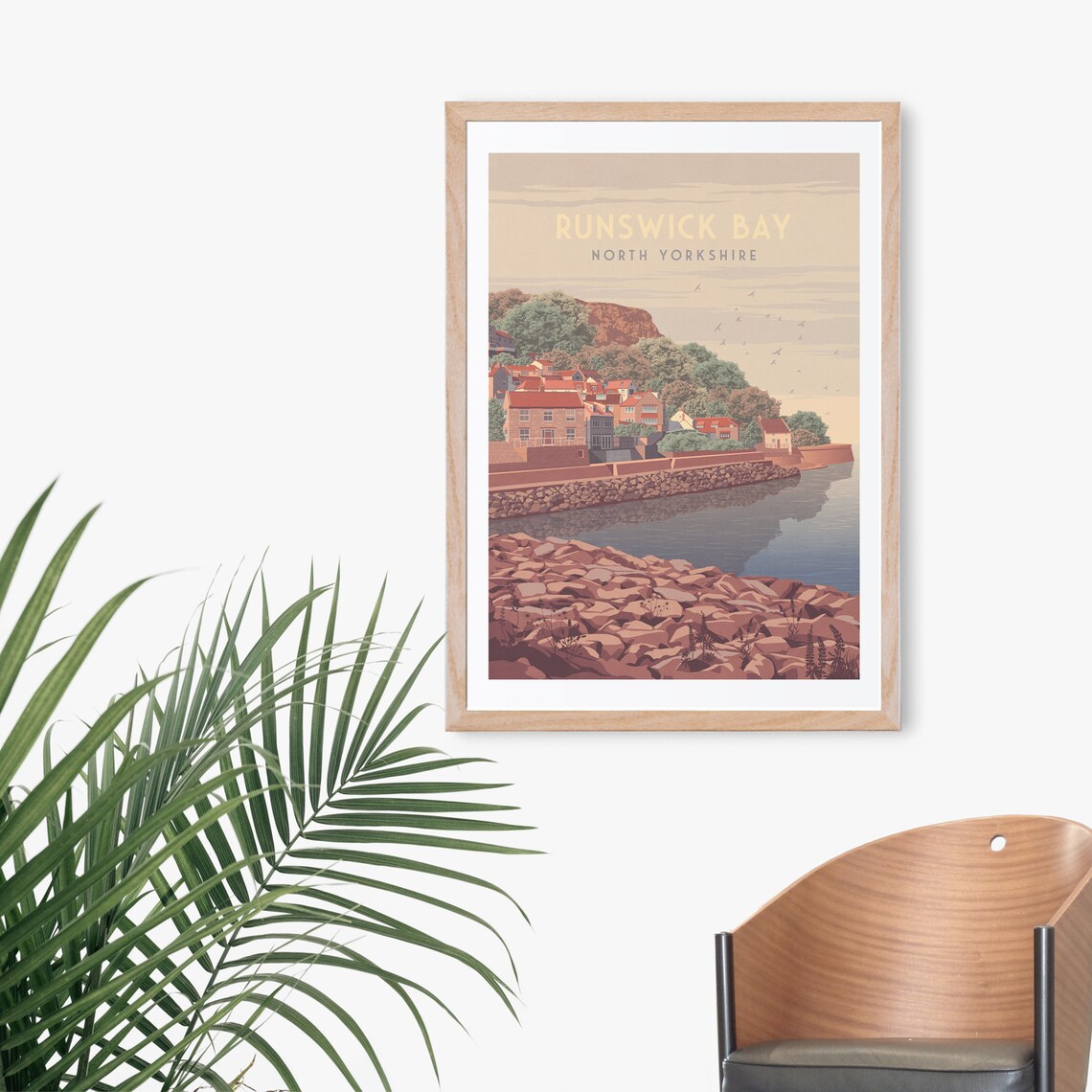Runswick Bay Vintage Travel Poster, North Yorkshire - Image 3