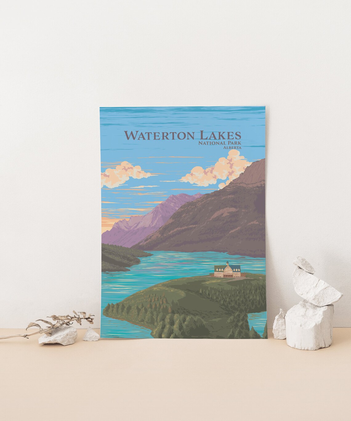 Waterton Lakes National Park Alberta Canada Rockies Sunset Poster - Image 4