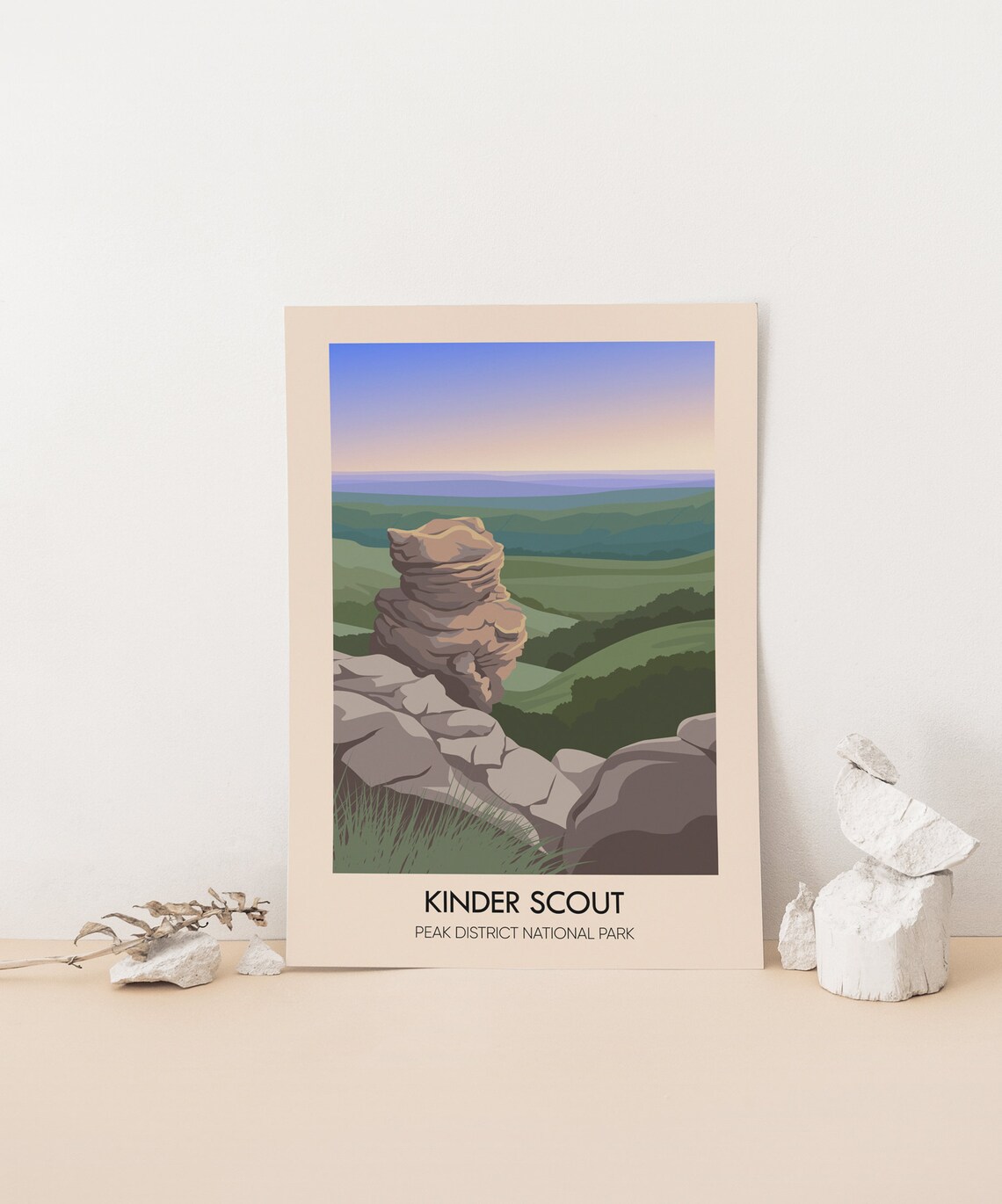 Kinder Scout Peak District National Park Gritstone Rock Stack Moorland Poster - Image 3