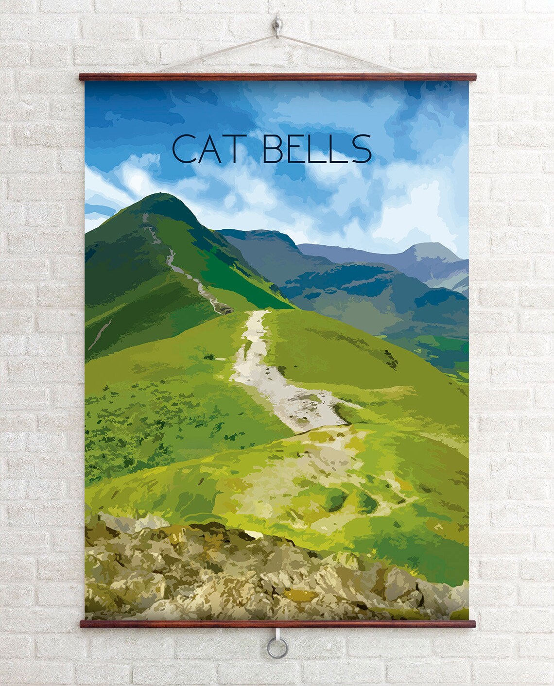 Cat Bells Lake District Travel Poster, Cumbria - Image 2