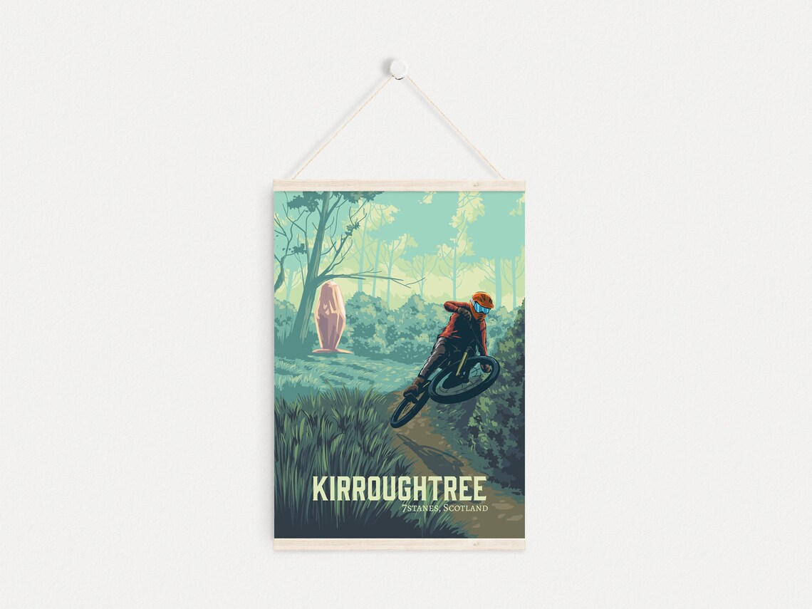 Kirroughtree Mountain Biking Poster, Galloway Forest Park - Image 4