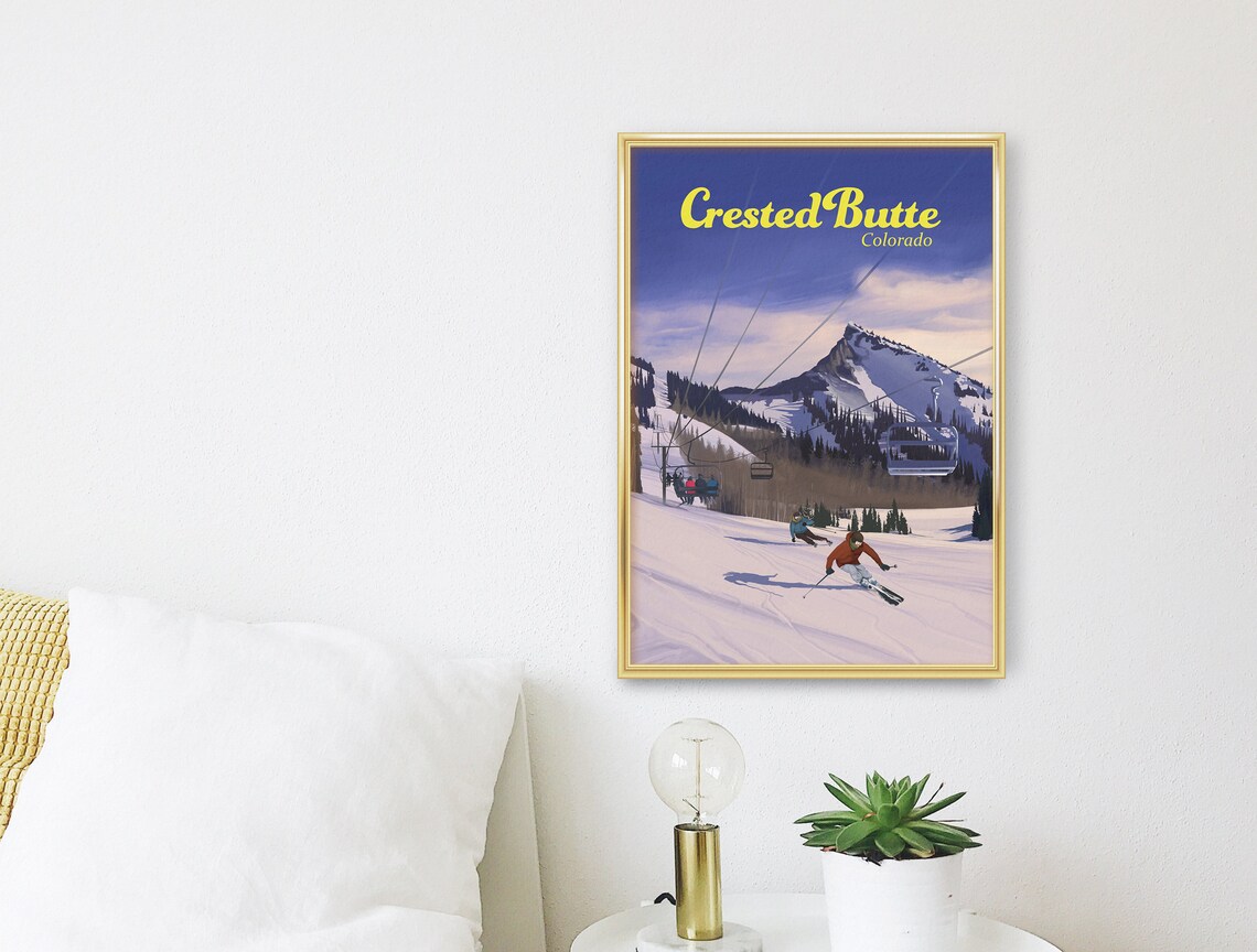 Crested Butte Vintage Travel Poster, Rocky Mountains - Image 3