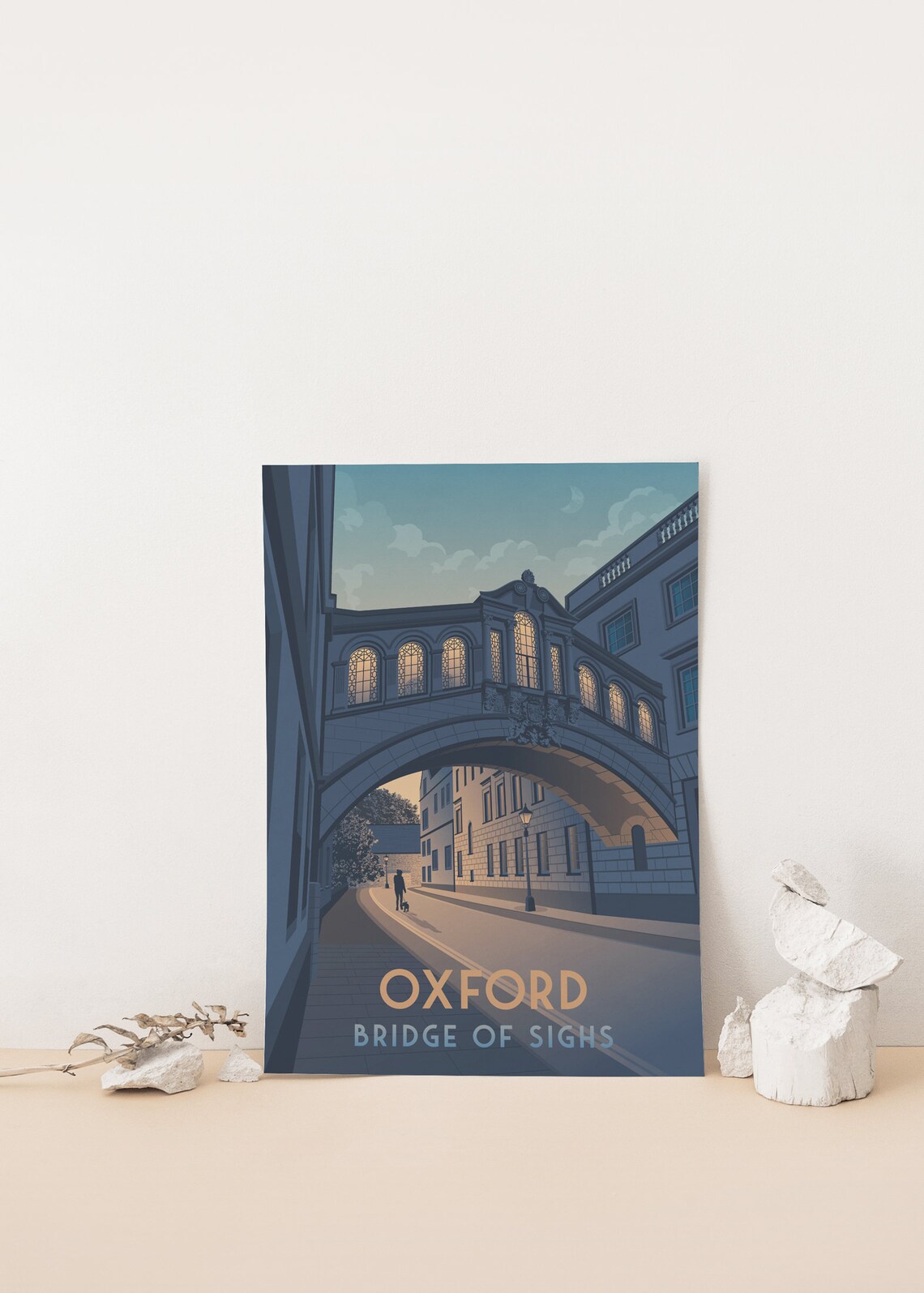 Oxford Bridge Of Sighs Travel Poster, Architecture Print - Image 4