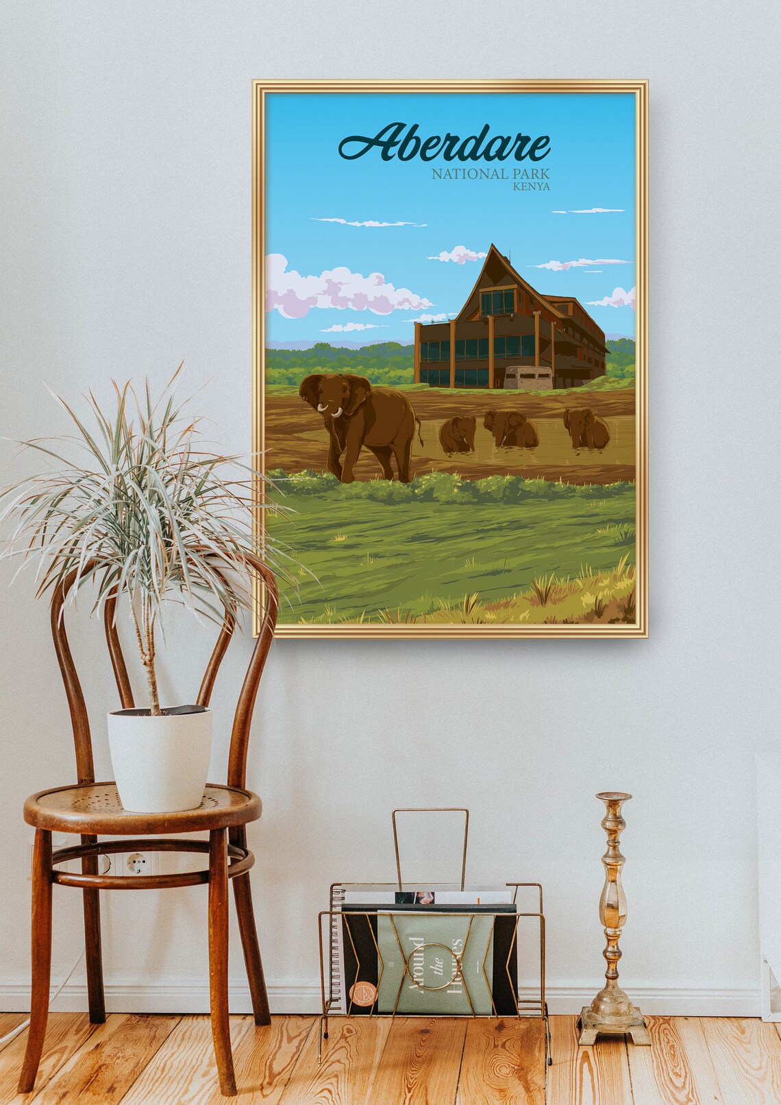 Aberdare National Park Vintage Travel Poster, Elephants - Image 2