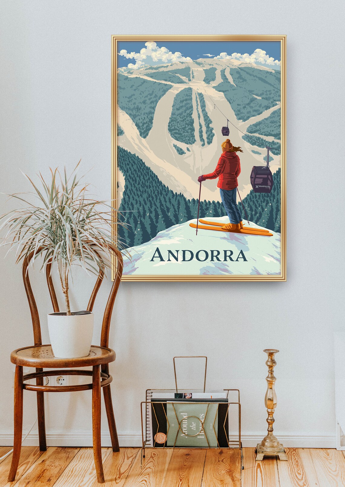 Andorra Vintage Ski Resort Poster, Pyrenees Travel Poster - Image 2