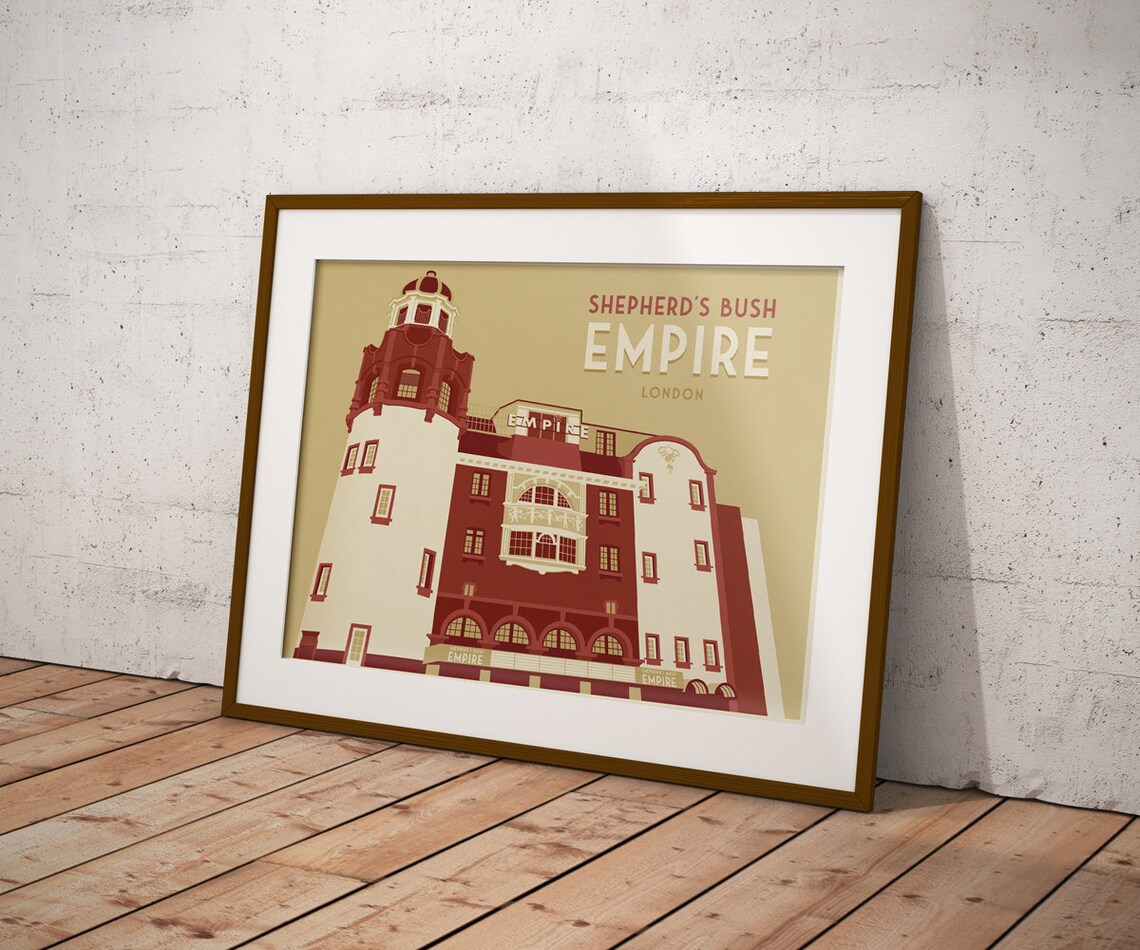 Shepherds Bush Empire London Vintage Travel Poster - Image 3