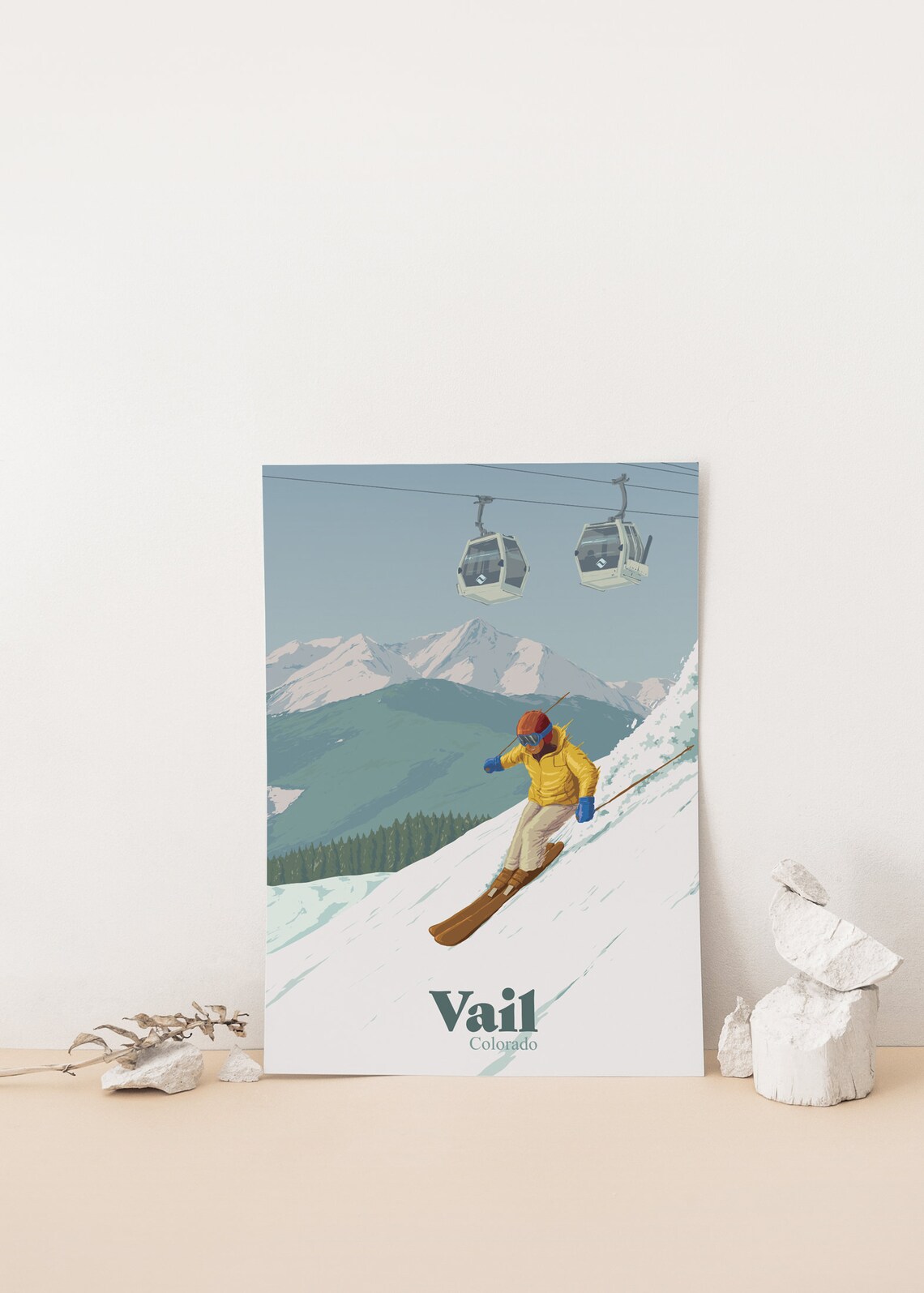 Vail Colorado Ski Resort Travel Poster, Rocky Mountains - Image 4