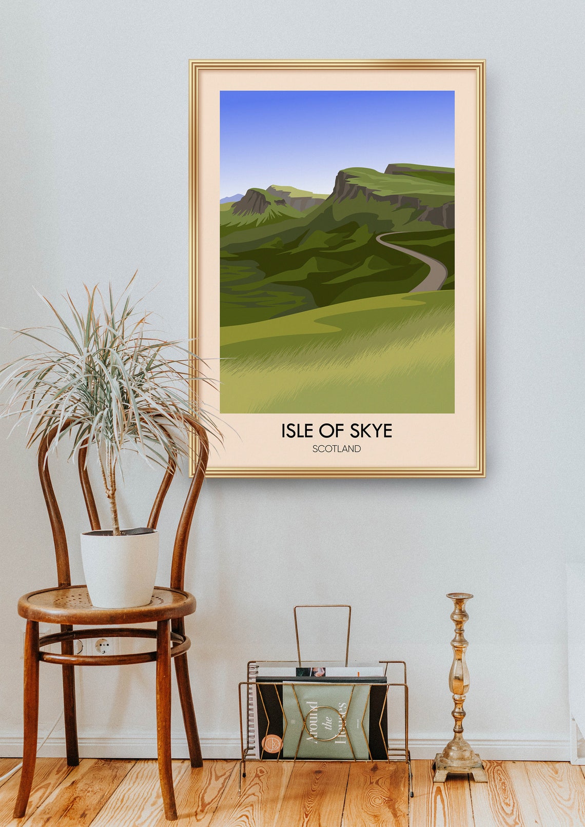 Isle of Skye Scotland Green Hills Winding Road Travel Poster - Image 2
