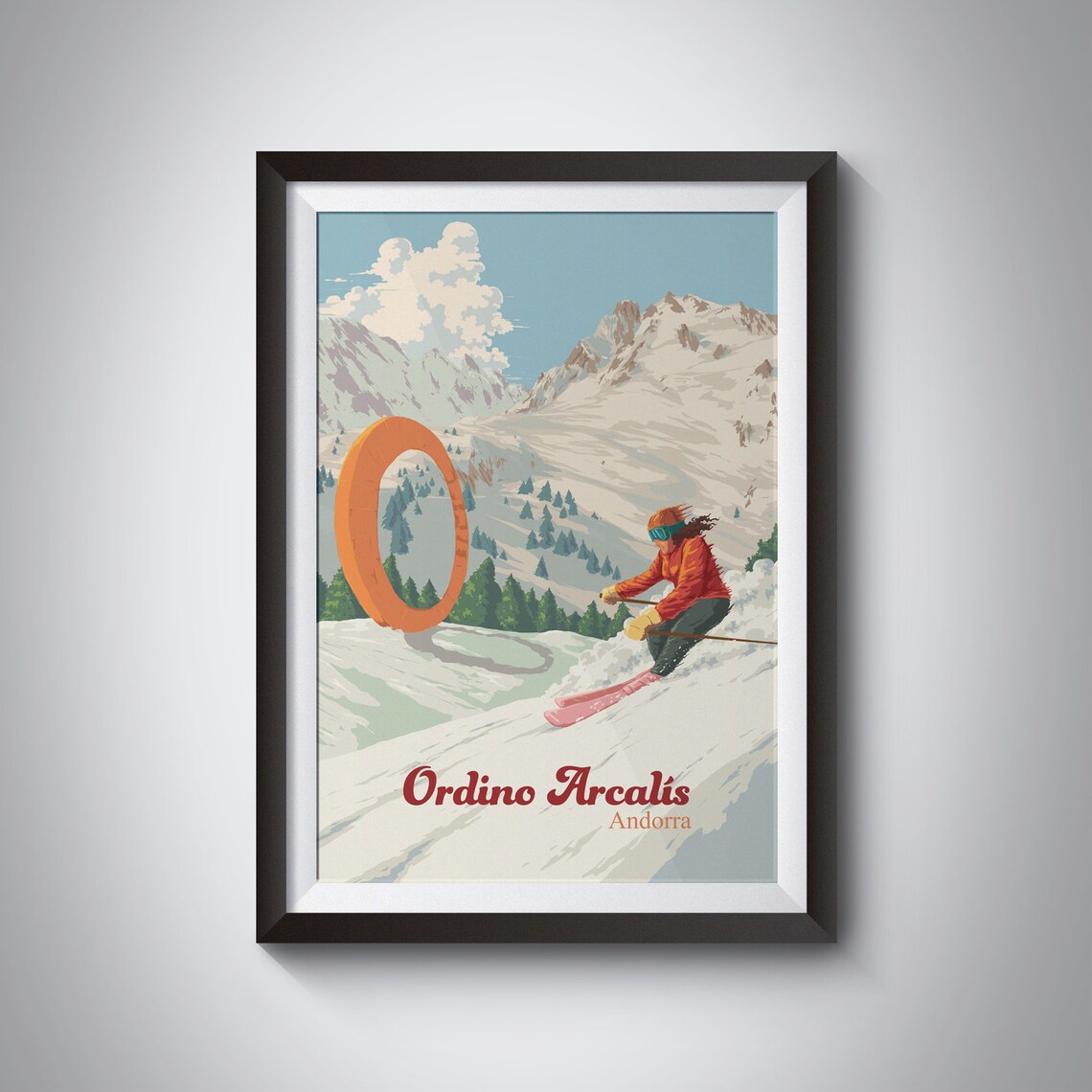 Ordino Arcalis Vintage Ski Resort Art Print