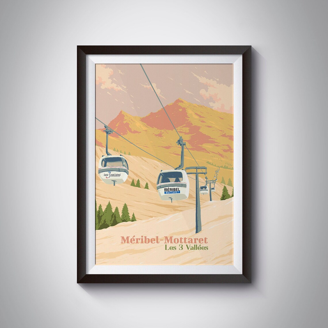 Méribel Mottaret Vintage French Alps Travel Poster