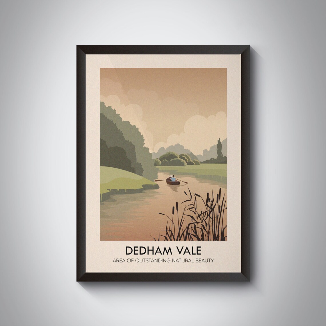 Dedham Vale Vintage Travel Poster, Essex Suffolk River
