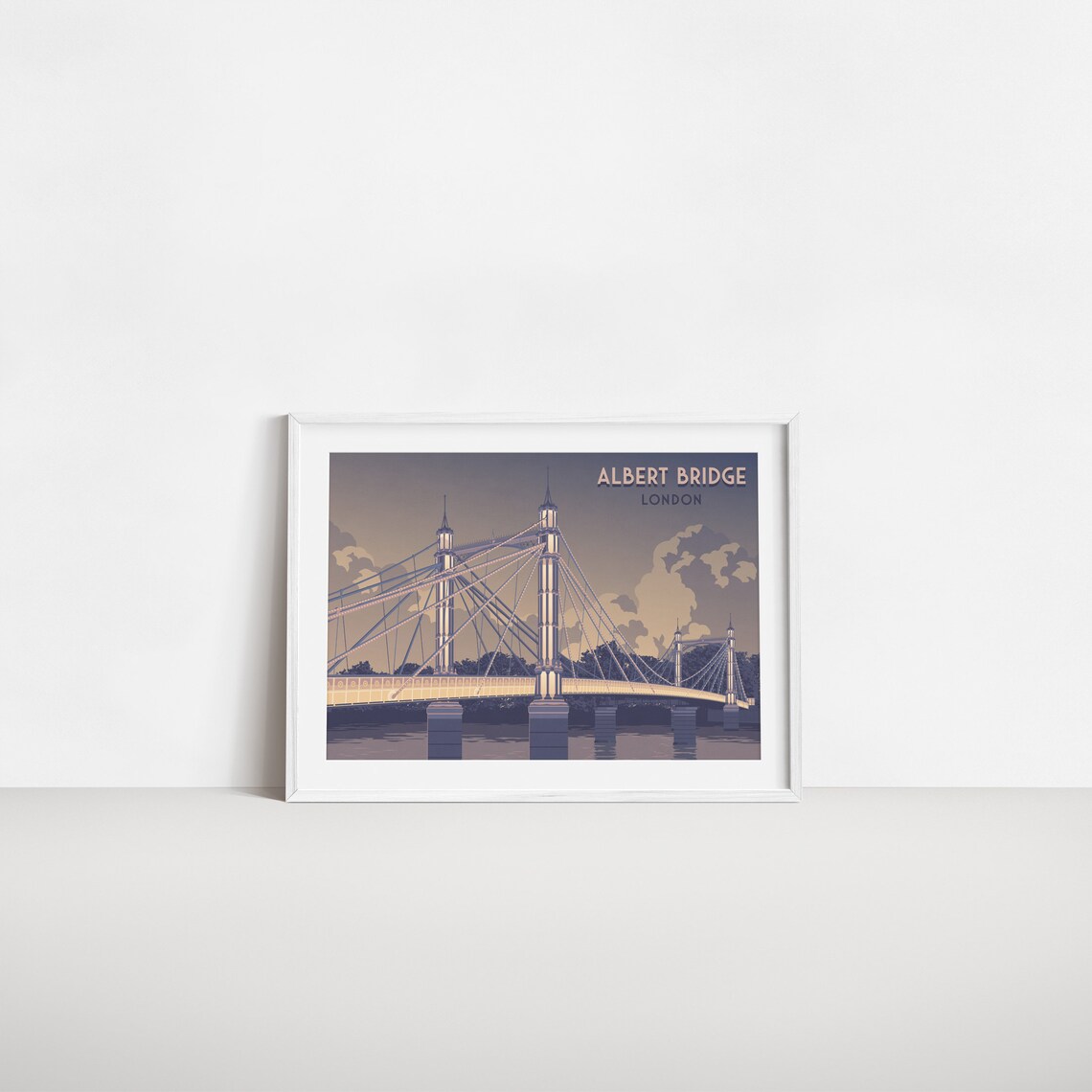 Albert Bridge London Vintage Travel Poster Print - Image 2