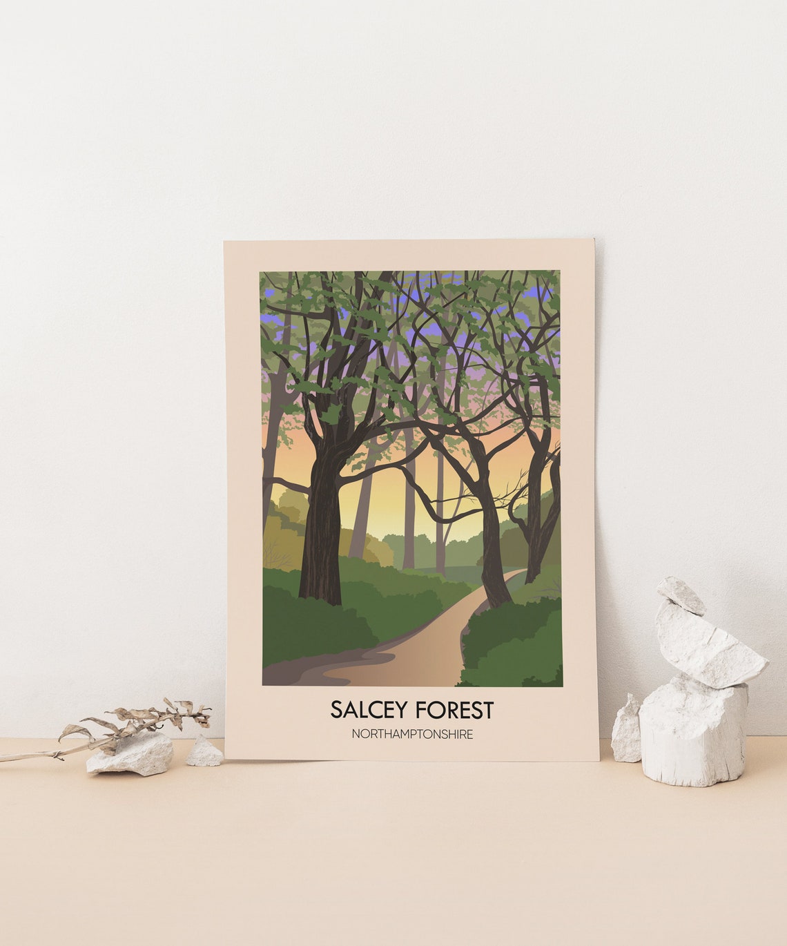 Salcey Forest Travel Poster Northamptonshire Northampton Travel Print Newport Pagnell National Park Poster Hiking Cycling Wall Art - Image 4