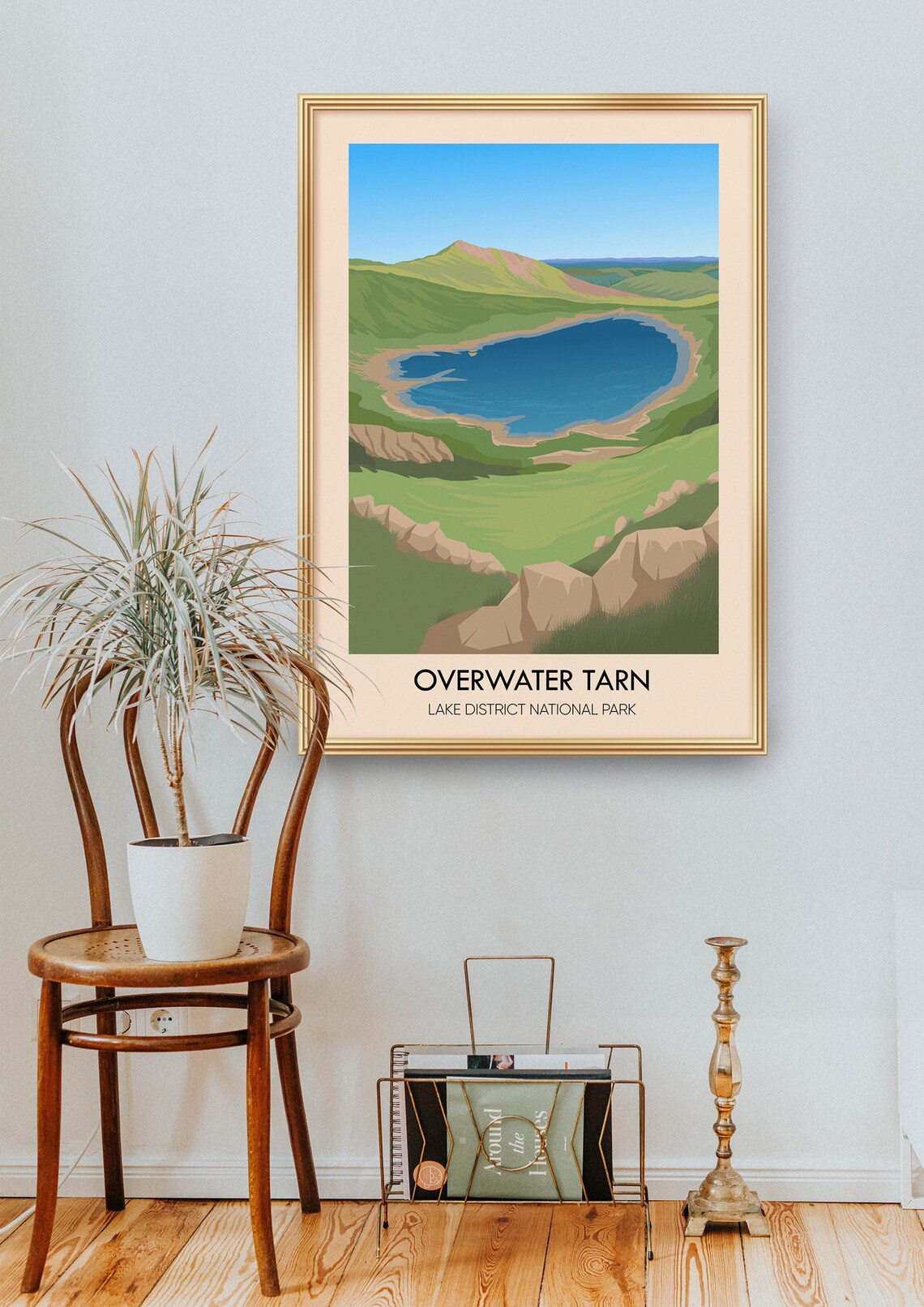 Overwater Tarn Lake District National Park Fell View Travel Poster - Image 2