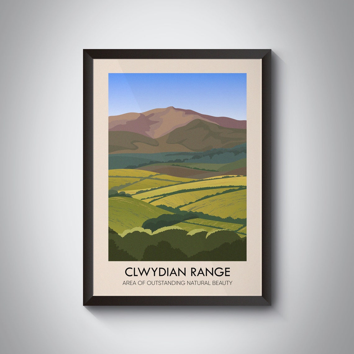 Clwydian Range Wales Rolling Hills Outstanding Beauty Travel Poster