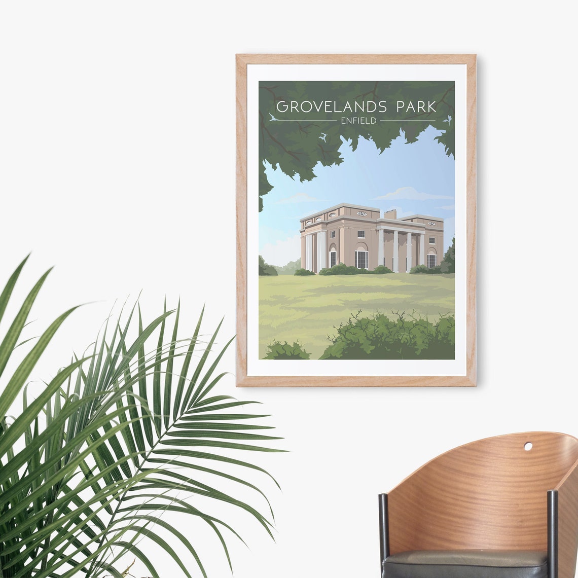 Grovelands Park Mansion Vintage Enfield North London Park Poster - Image 3