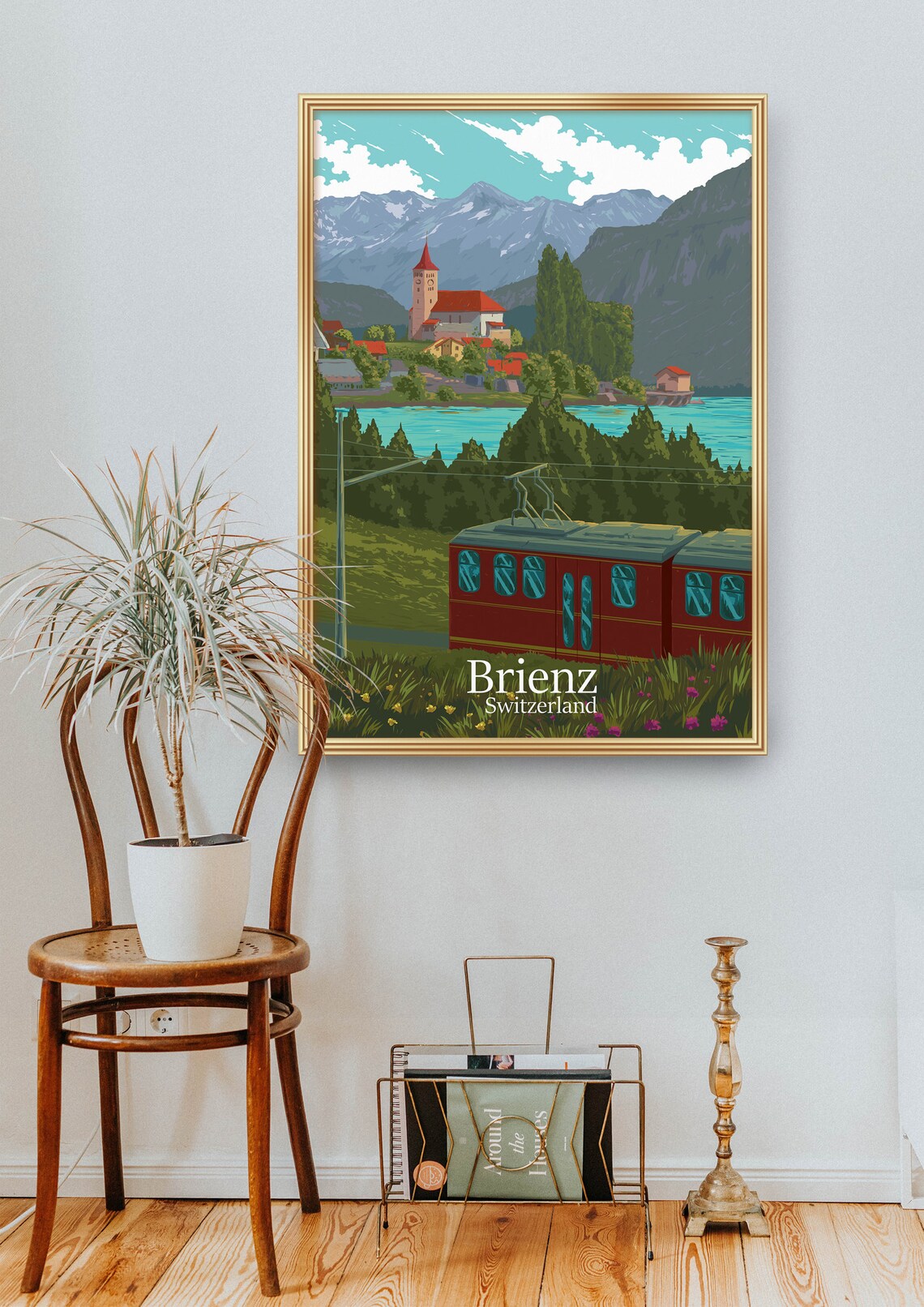Brienz Switzerland Travel Poster, Swiss Alps Landscape - Image 2
