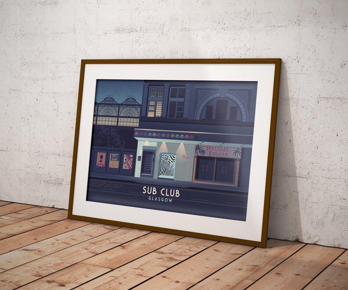 Sub Club Glasgow Scotland Nightclub Travel Poster - Image 3