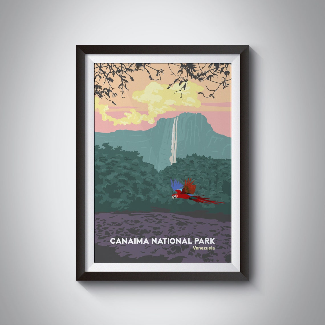 Canaima National Park Angel Falls Venezuela Waterfall Poster