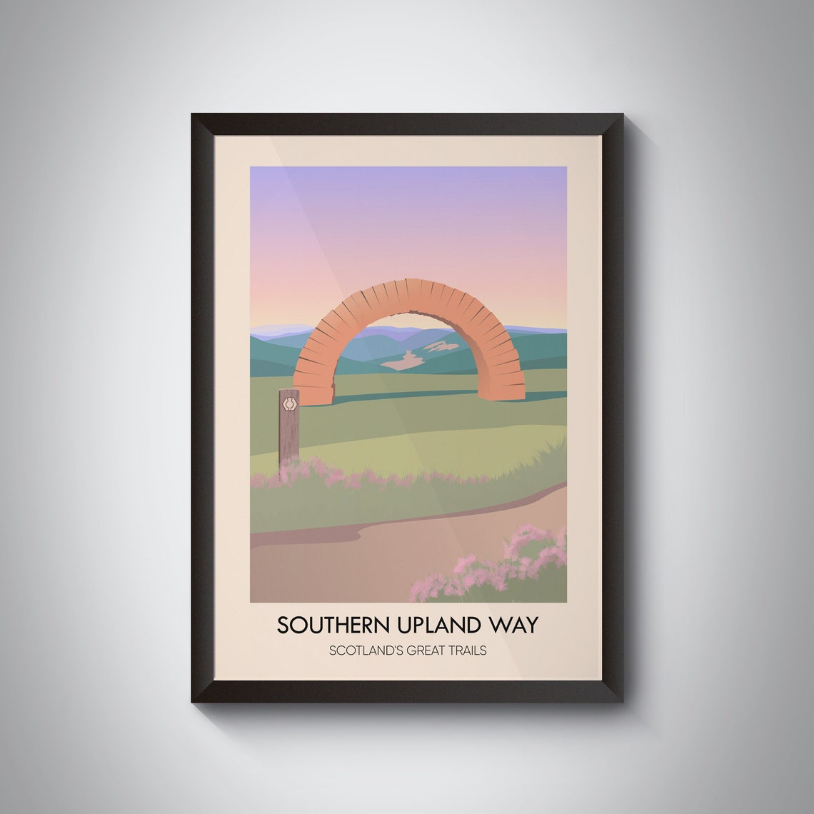 Southern Upland Way Scotland Stone Arch Long Hiking Trail Poster