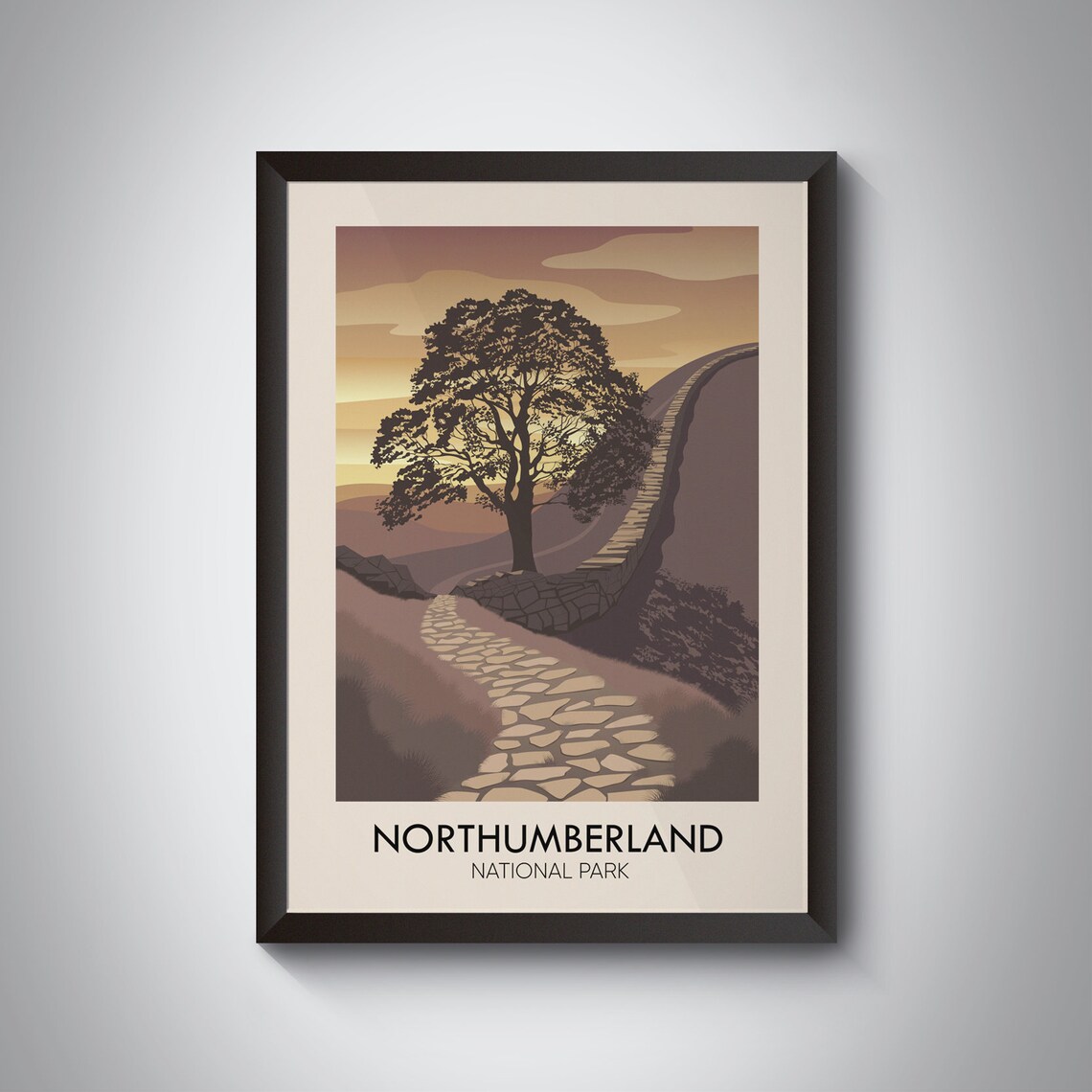 Northumberland National Park Travel Poster, Vintage