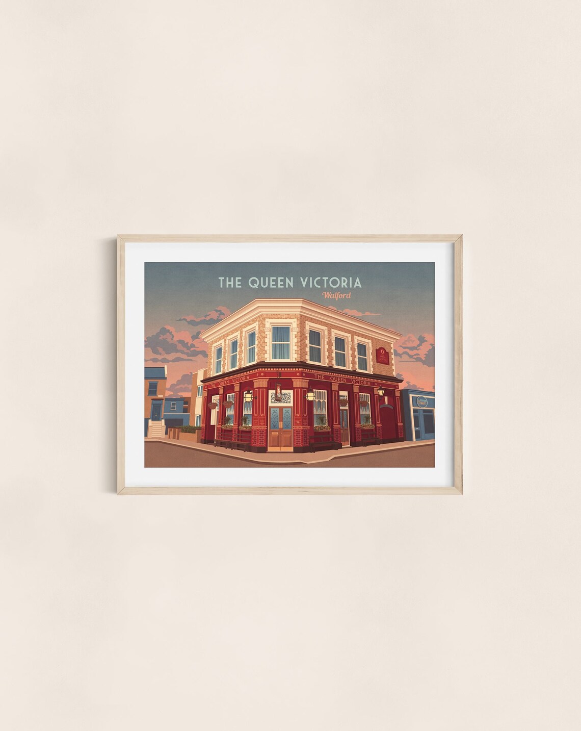 Queen Victoria Pub Walford London Travel Poster - Image 3
