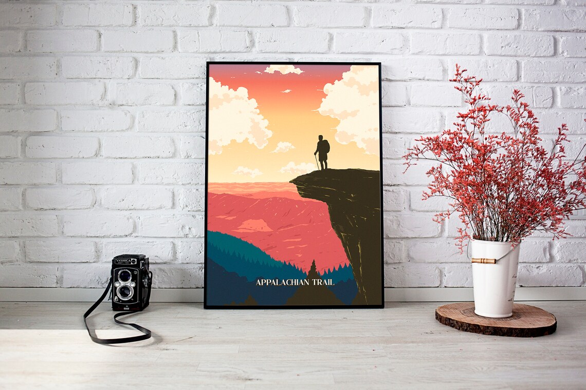 Appalachian Trail Travel Print, McAfee Knob Map Art - Image 3
