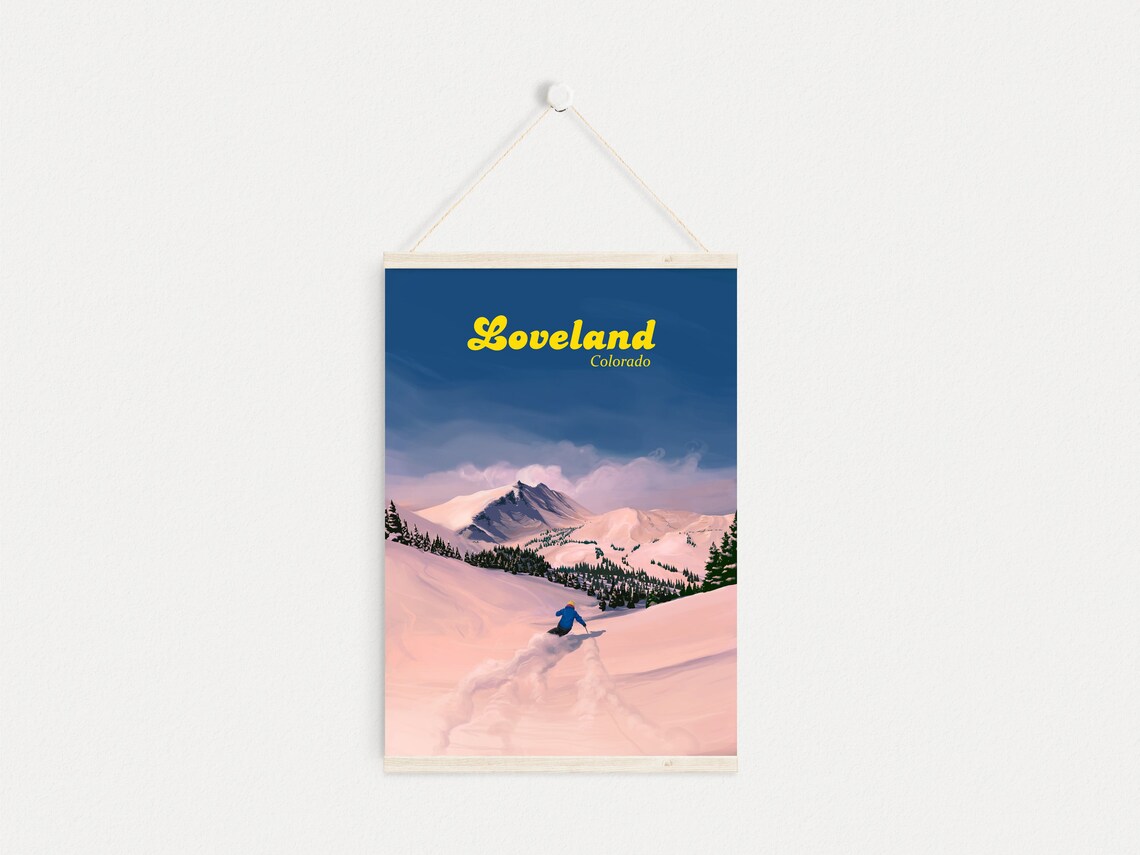 Loveland Ski Resort Retro Travel Poster, Colorado - Image 4
