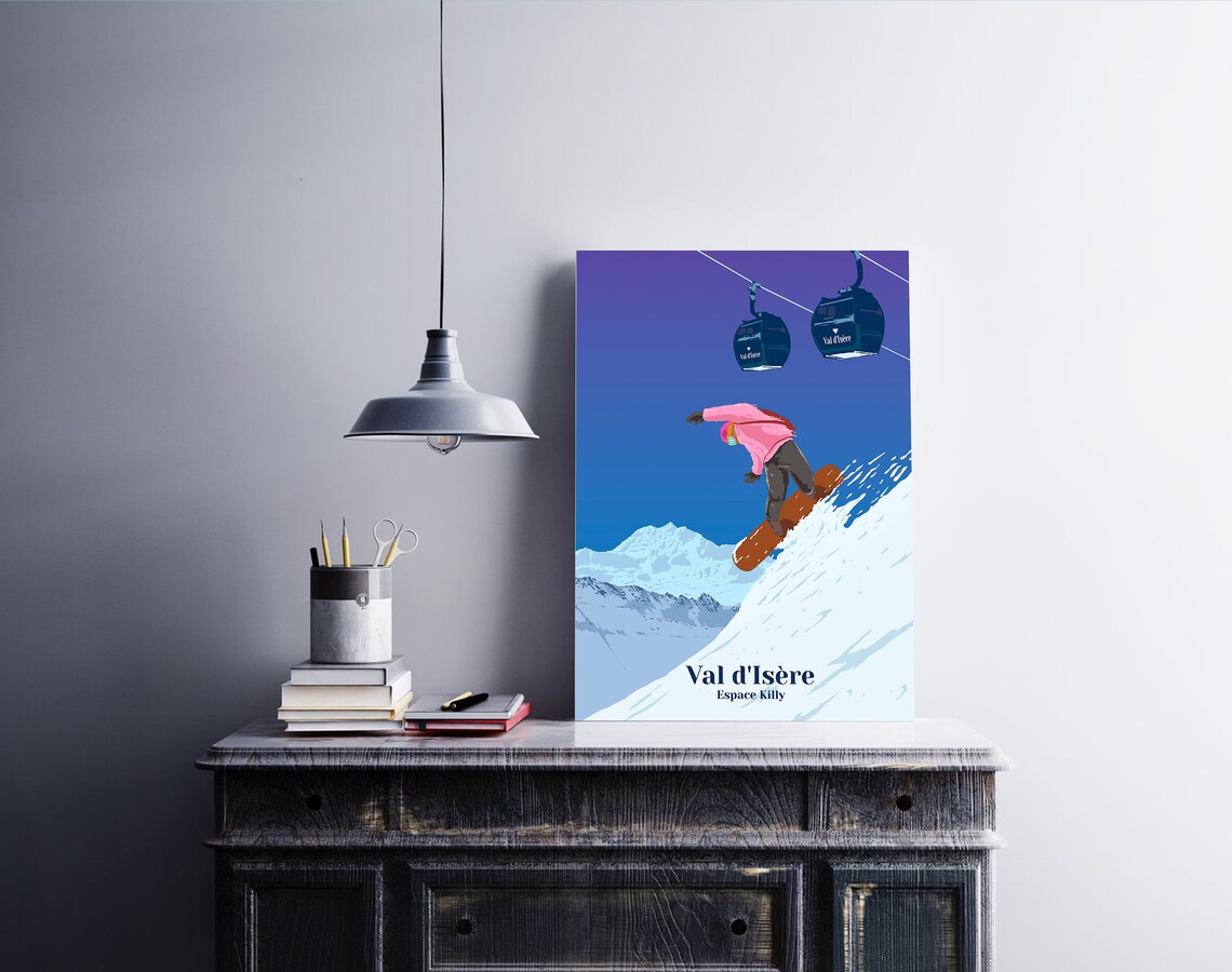 Val Disere Vintage Ski Resort Travel Poster - Image 4
