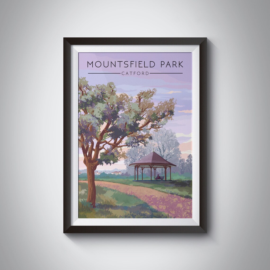 Mountsfield Park Vintage Travel Poster, South East London