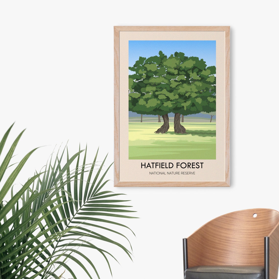 Hatfield Forest National Nature Reserve Oak Tree Vintage Travel Poster - Image 3
