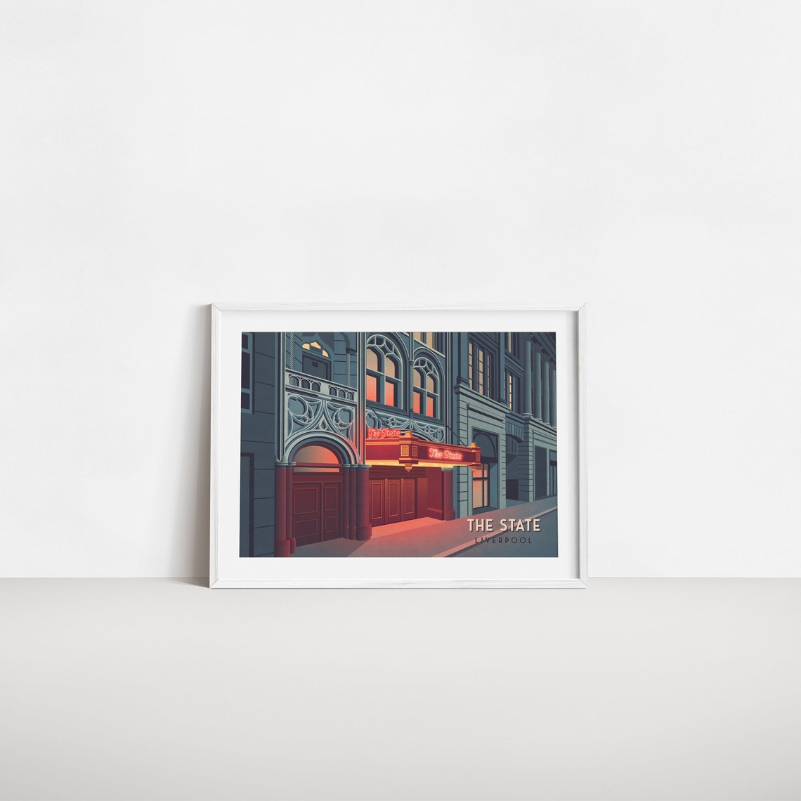 The State Club Liverpool Travel Poster Liverpool Nightclub The State Ballroom Iconic Venue Print Liverpool Architecture Dale Street Art - Image 2