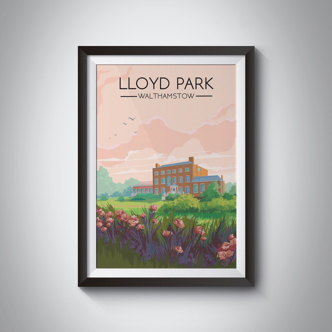Lloyd Park London Vintage Travel Poster Print