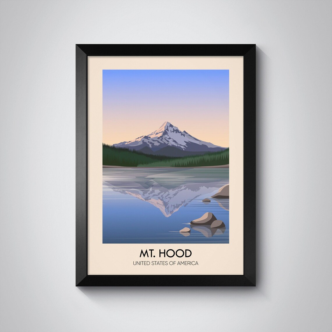 Mount Hood Usa Travel Poster Mount Hood Wall Art Mount Hood Poster Mount Hood Framed Print Oregon Wall Art Mountain Poster Art