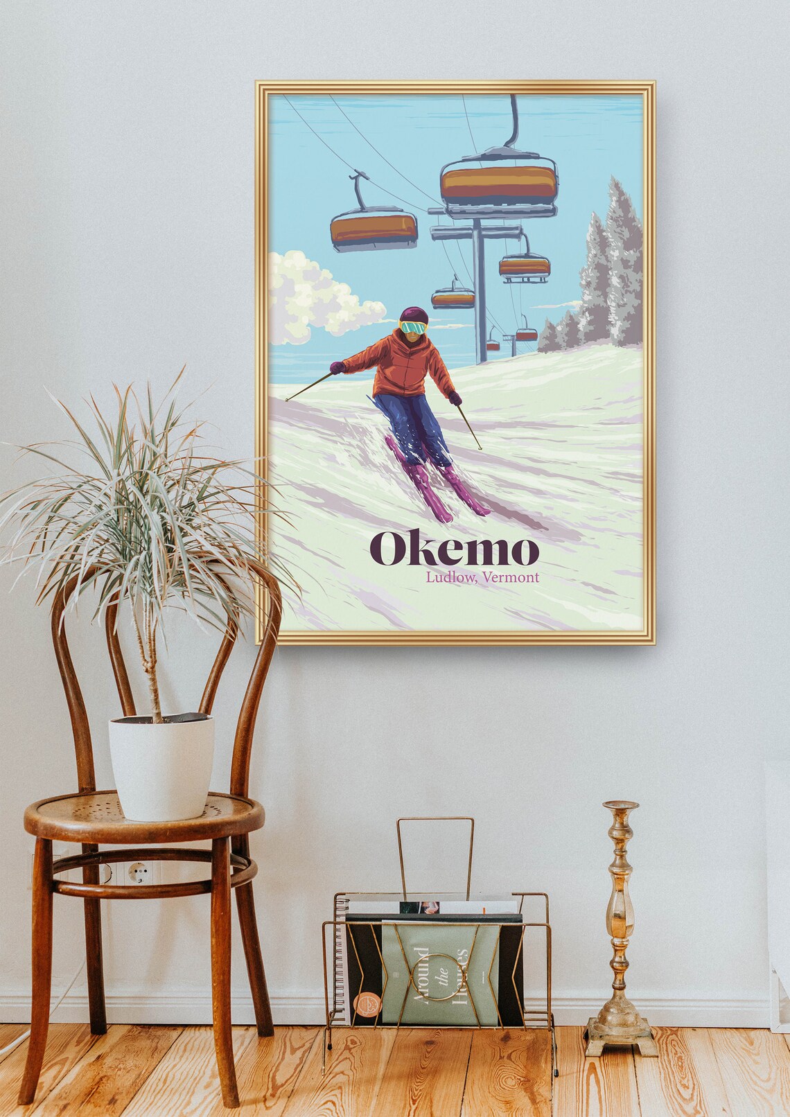 Okemo Mountain Vintage Travel Poster, Vermont Ski Resort - Image 2